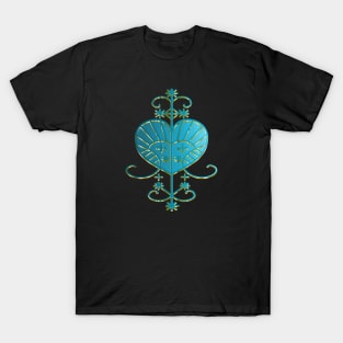 Erzulie Voodoo Veve - Teal Fill T-Shirt